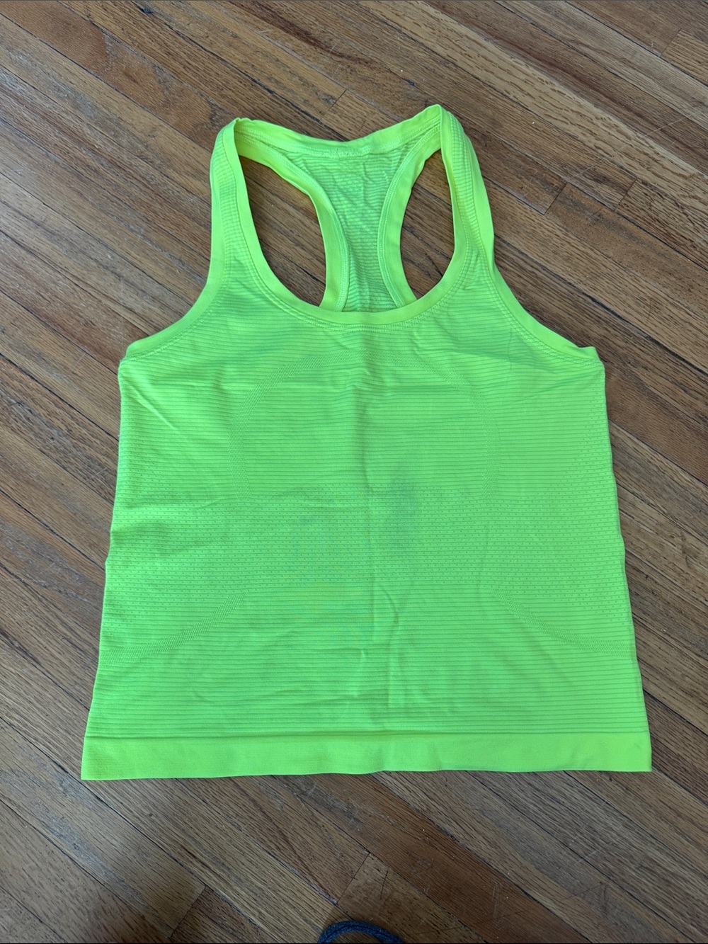 Neon Yellow Lululemon Swiftly Tech Racerback Tank Top - Women's waist length